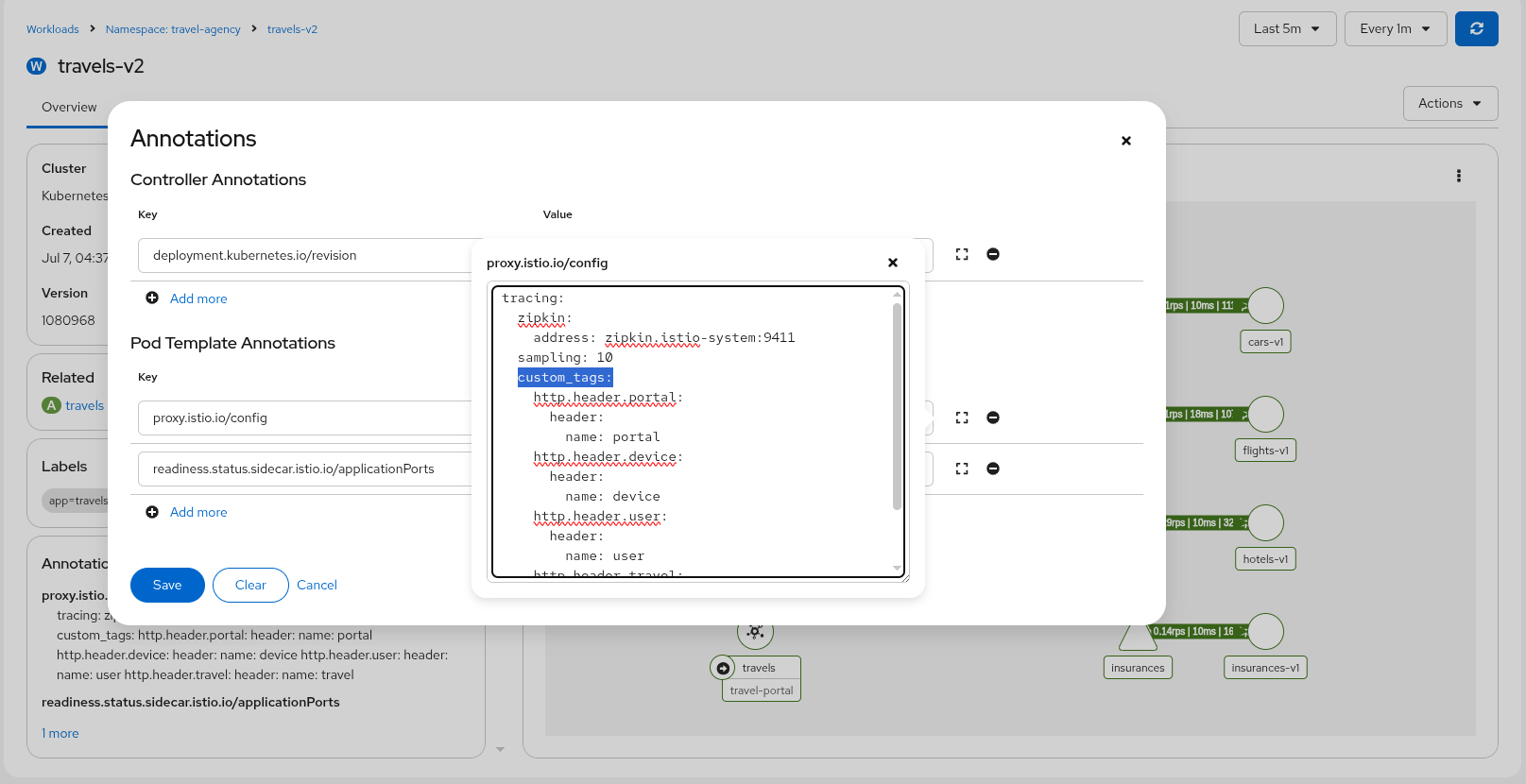 Istio Config annotations Istio Config annotations